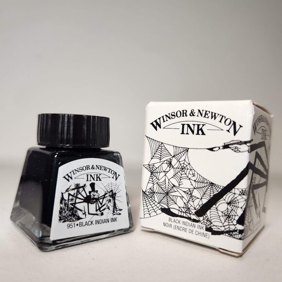 Winsor & Newton Drawing Indian Ink 14ml Bottle Black 951 Shimmer NEW Art Supplie - Picture 2 of 7